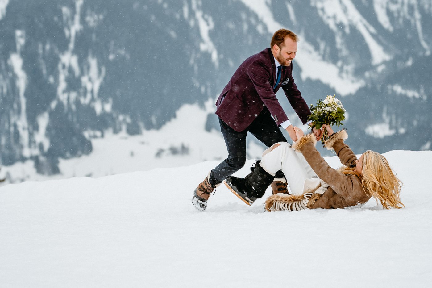 Hochzeit Madrisa-Hof Schnee